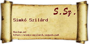 Simkó Szilárd névjegykártya